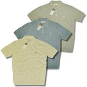 View Item Original Penguin 3 Button S/S Fine Knit Grid Front Polo Shirt